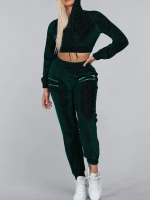 WOMEN'S LONG SLEEVE HOODIE & PANTS SHIMMER 2PC. SET