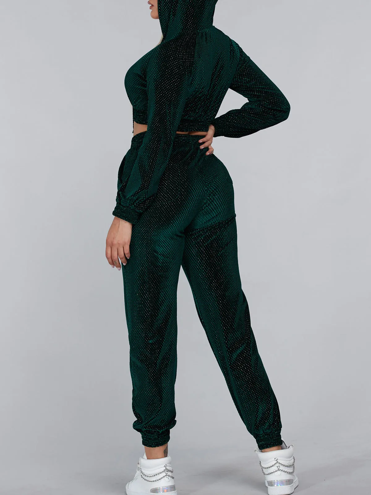 WOMEN'S LONG SLEEVE HOODIE & PANTS SHIMMER 2PC. SET