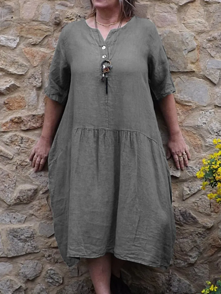 Women's Pocket Cotton Dress