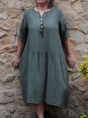 Women's Pocket Cotton Dress