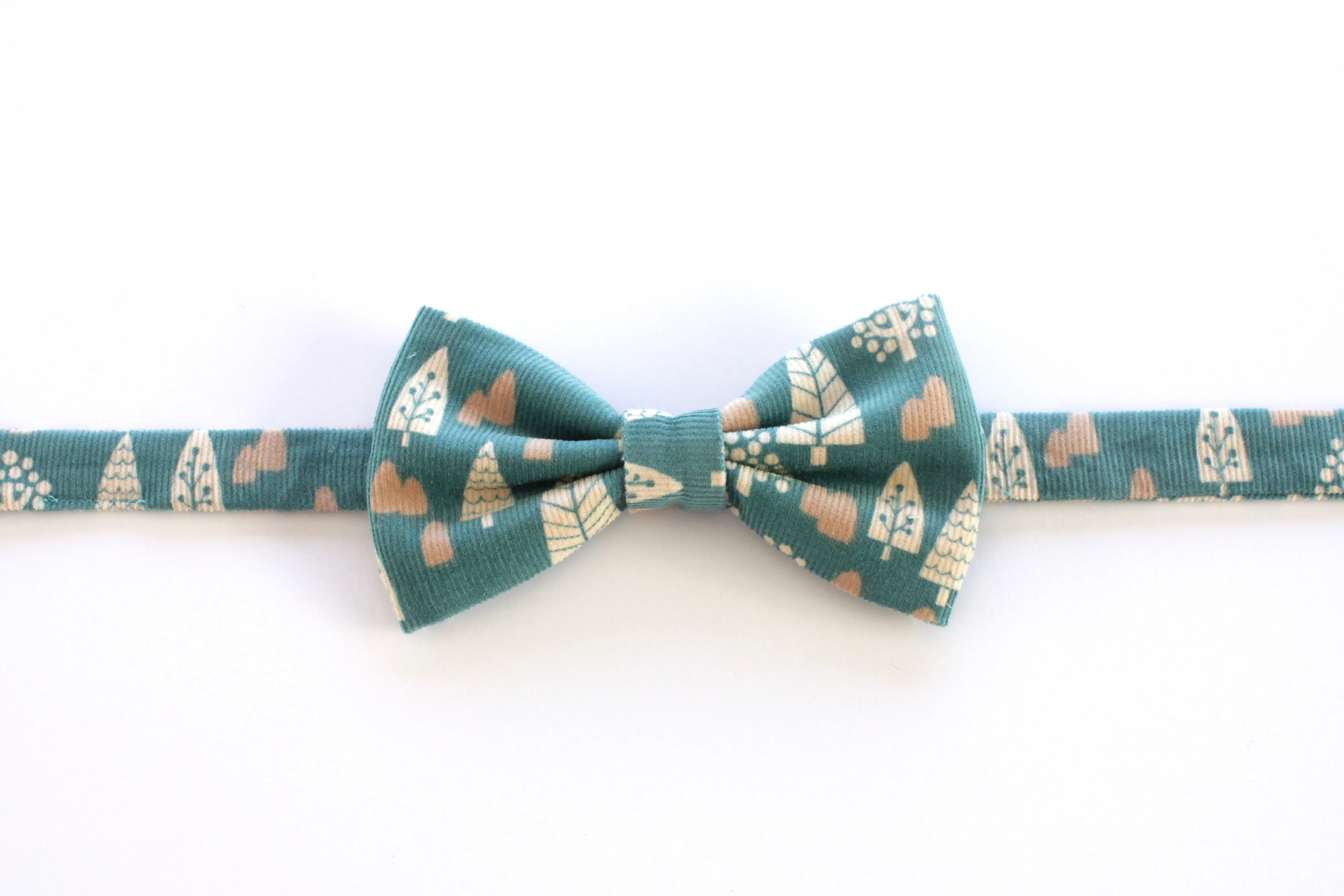 Woodland Turquoise Corduroy Children's Bow Tie