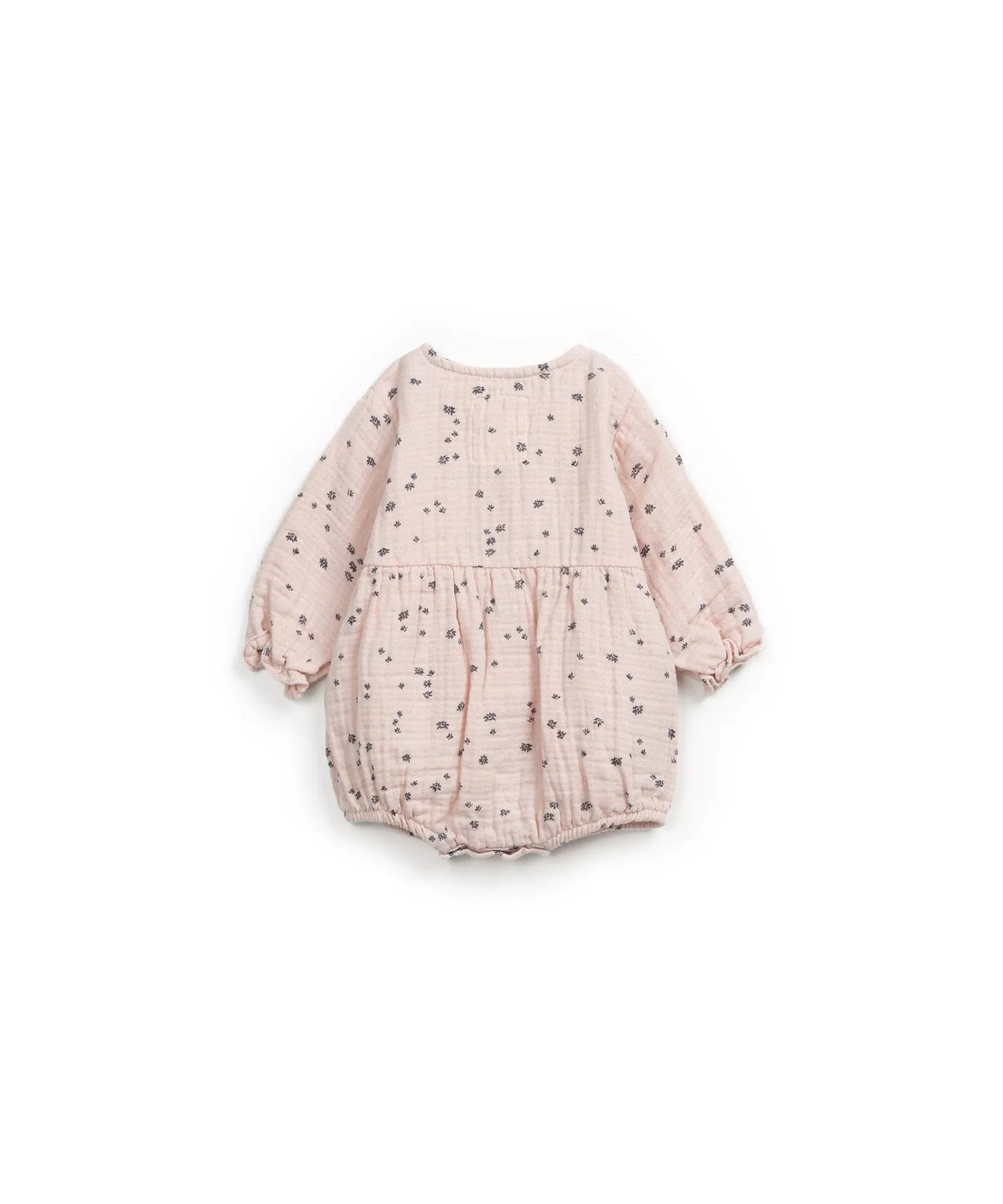 Woven Bubble Romper with Snaps- Blush flowers