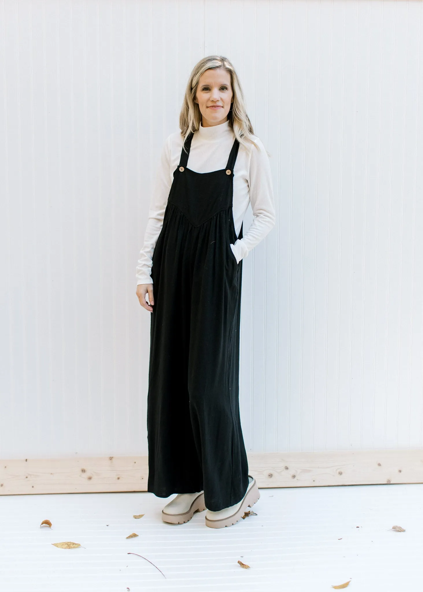 X Black Button Jumpsuit