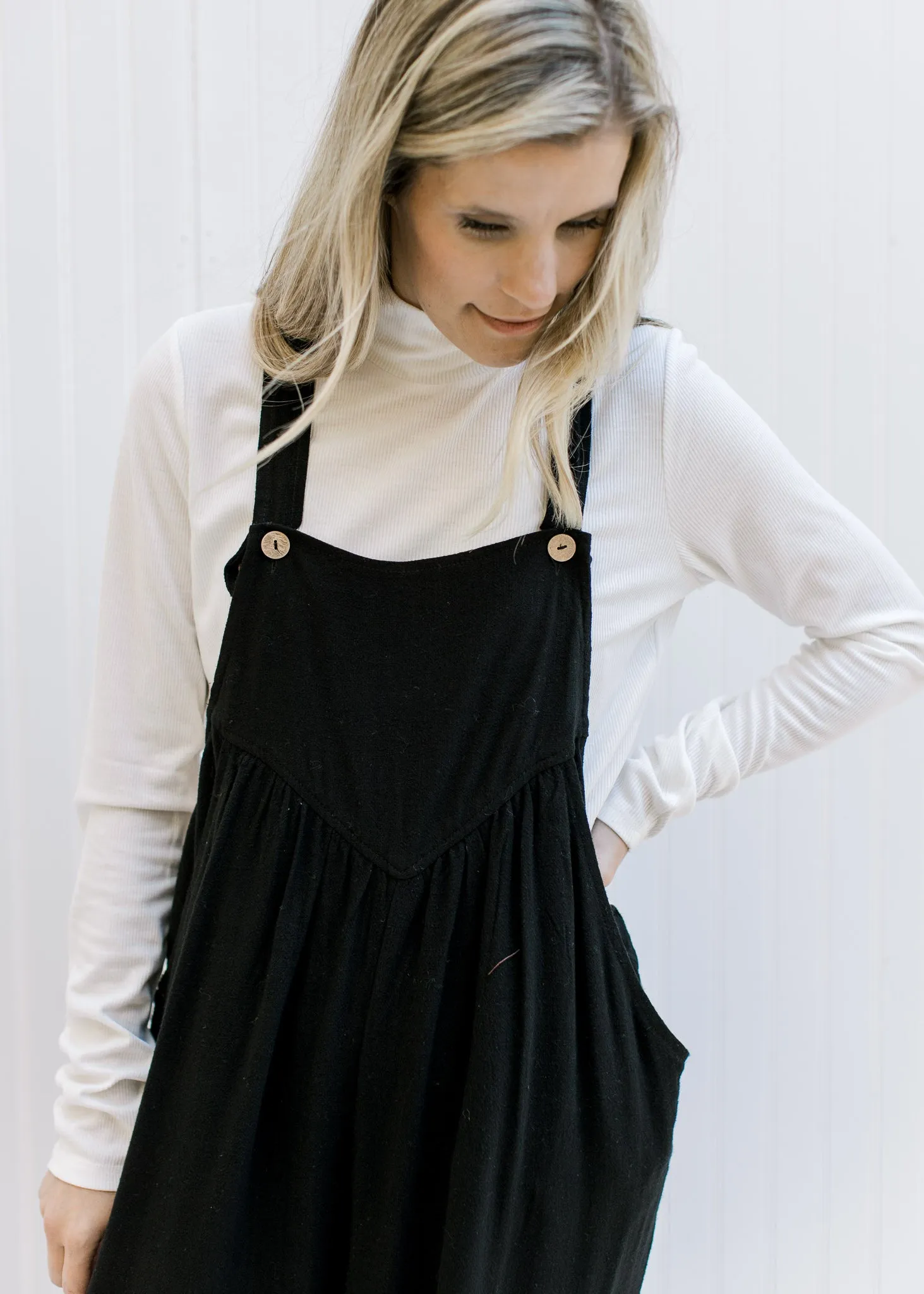 X Black Button Jumpsuit