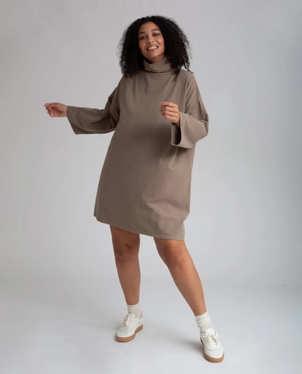 Xena Organic Cotton Dress In Olive