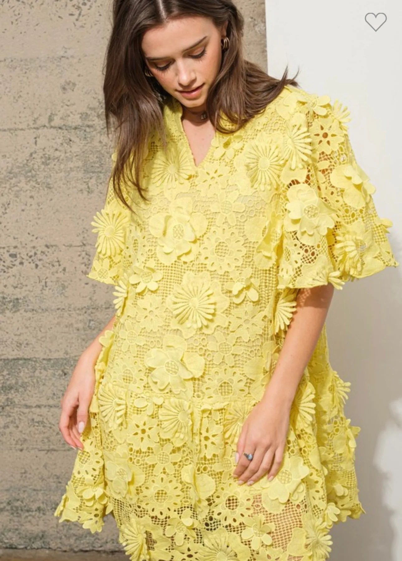 Yellow Crochet Lace Dress