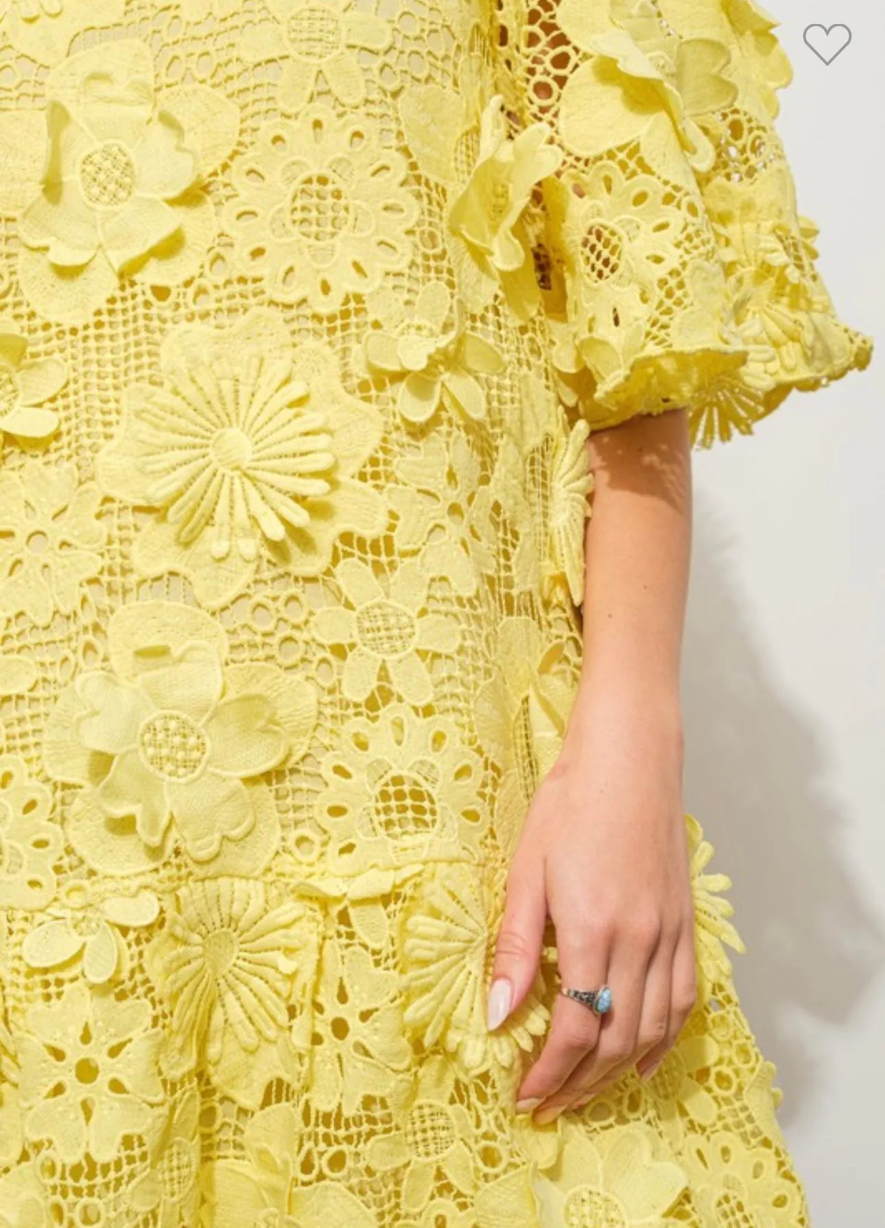 Yellow Crochet Lace Dress