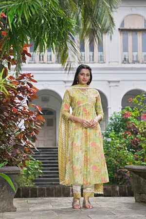 Yellow Mul Cotton Suit Set