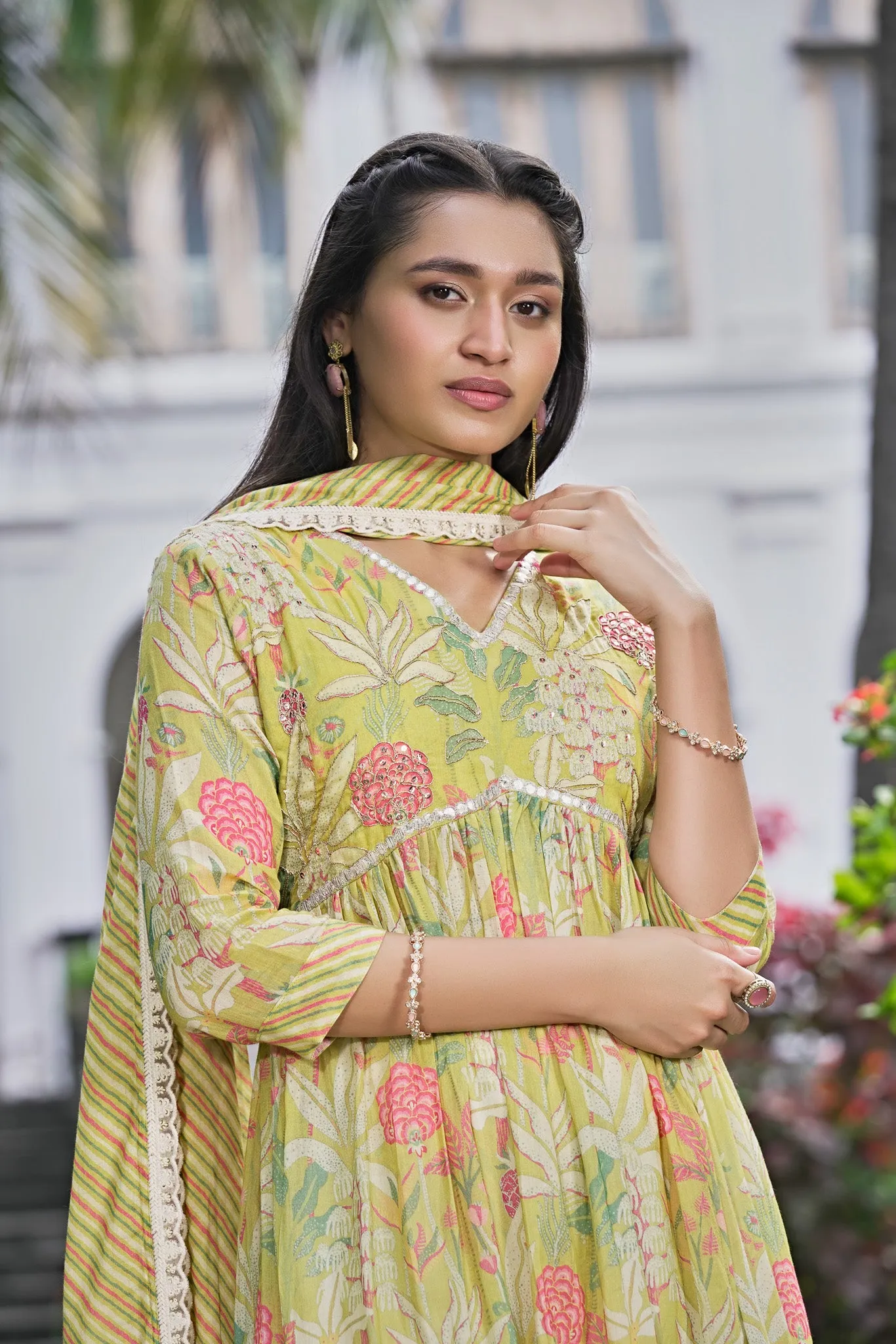 Yellow Mul Cotton Suit Set