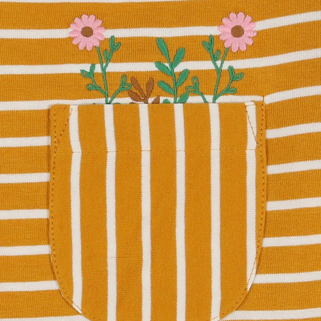 Yellow Stripe Print Top