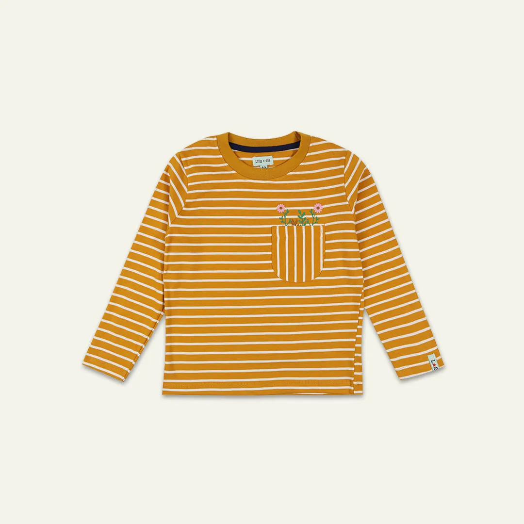 Yellow Stripe Print Top