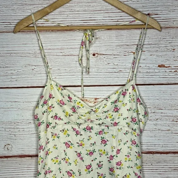 Zara Floral Halter Mini Dress Sz S