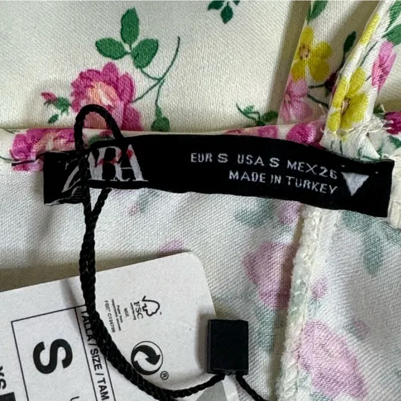 Zara Floral Halter Mini Dress Sz S