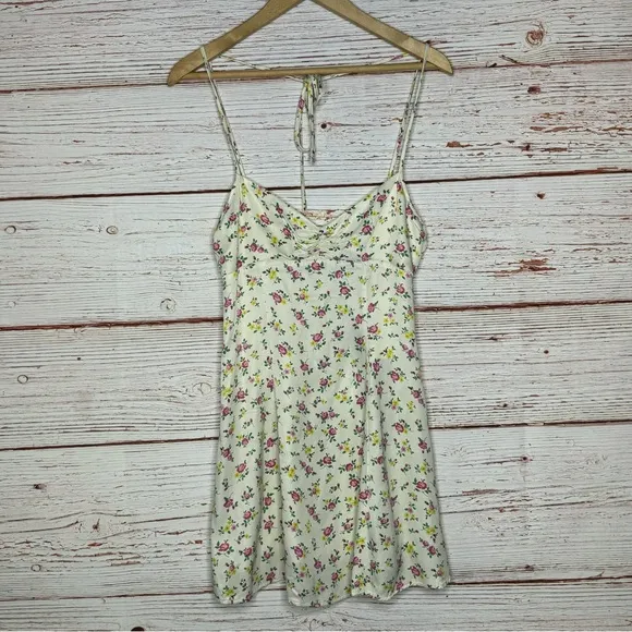 Zara Floral Halter Mini Dress Sz S
