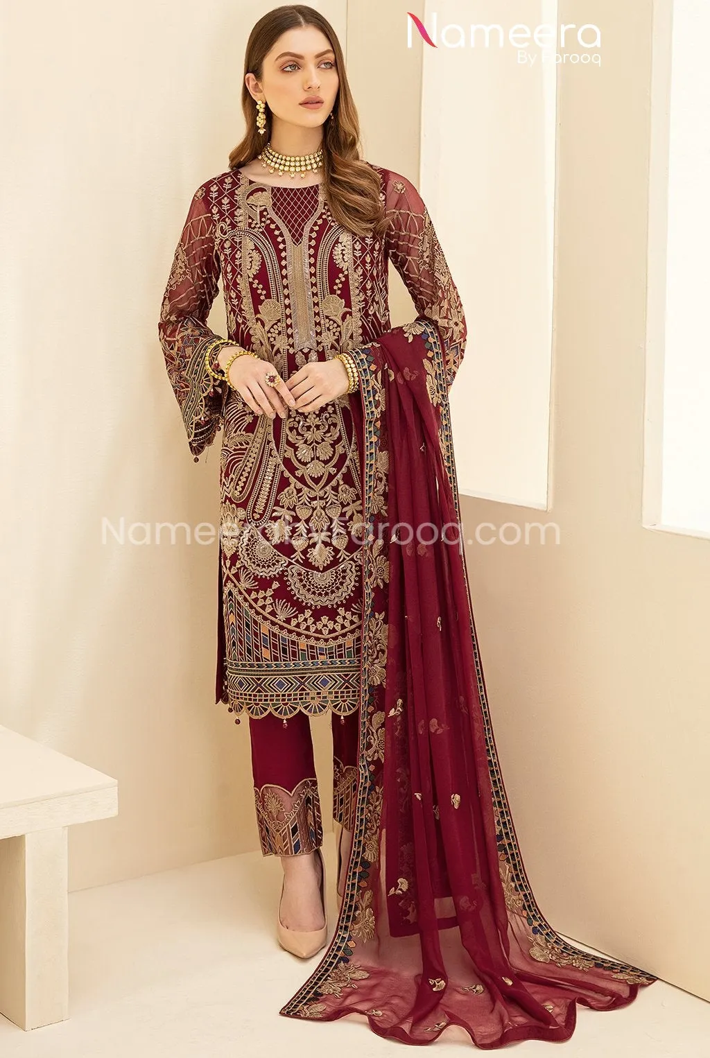 Zara Shahjahan Pakistani Embroidered Dress Online #PF98