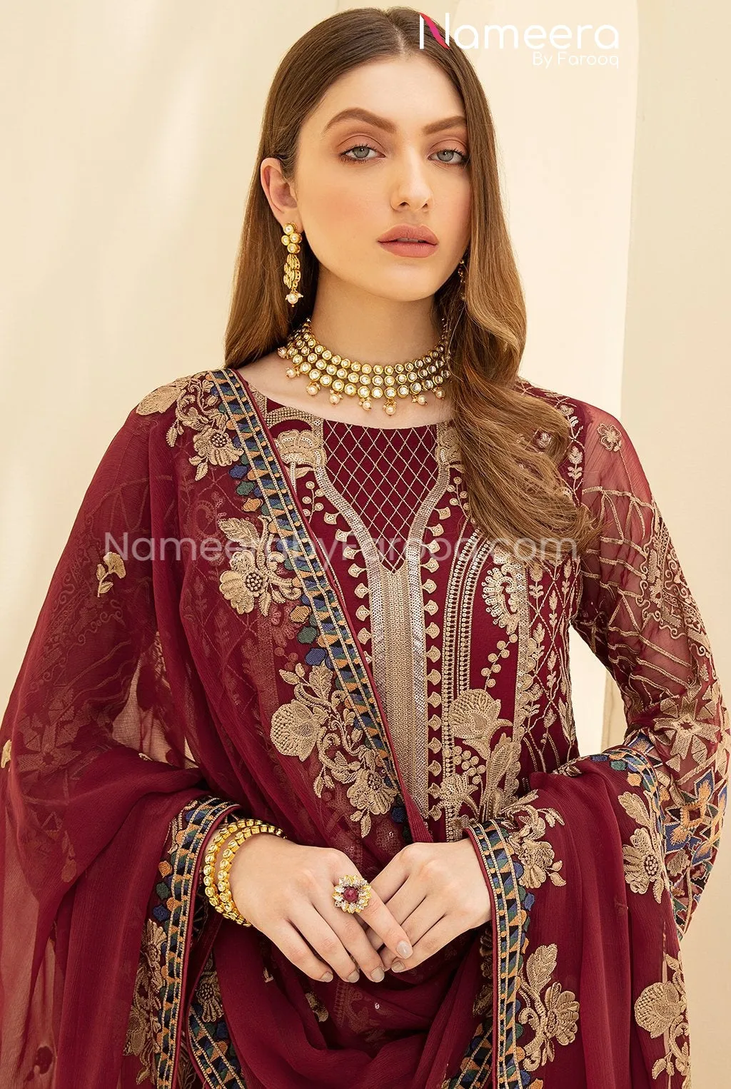 Zara Shahjahan Pakistani Embroidered Dress Online #PF98