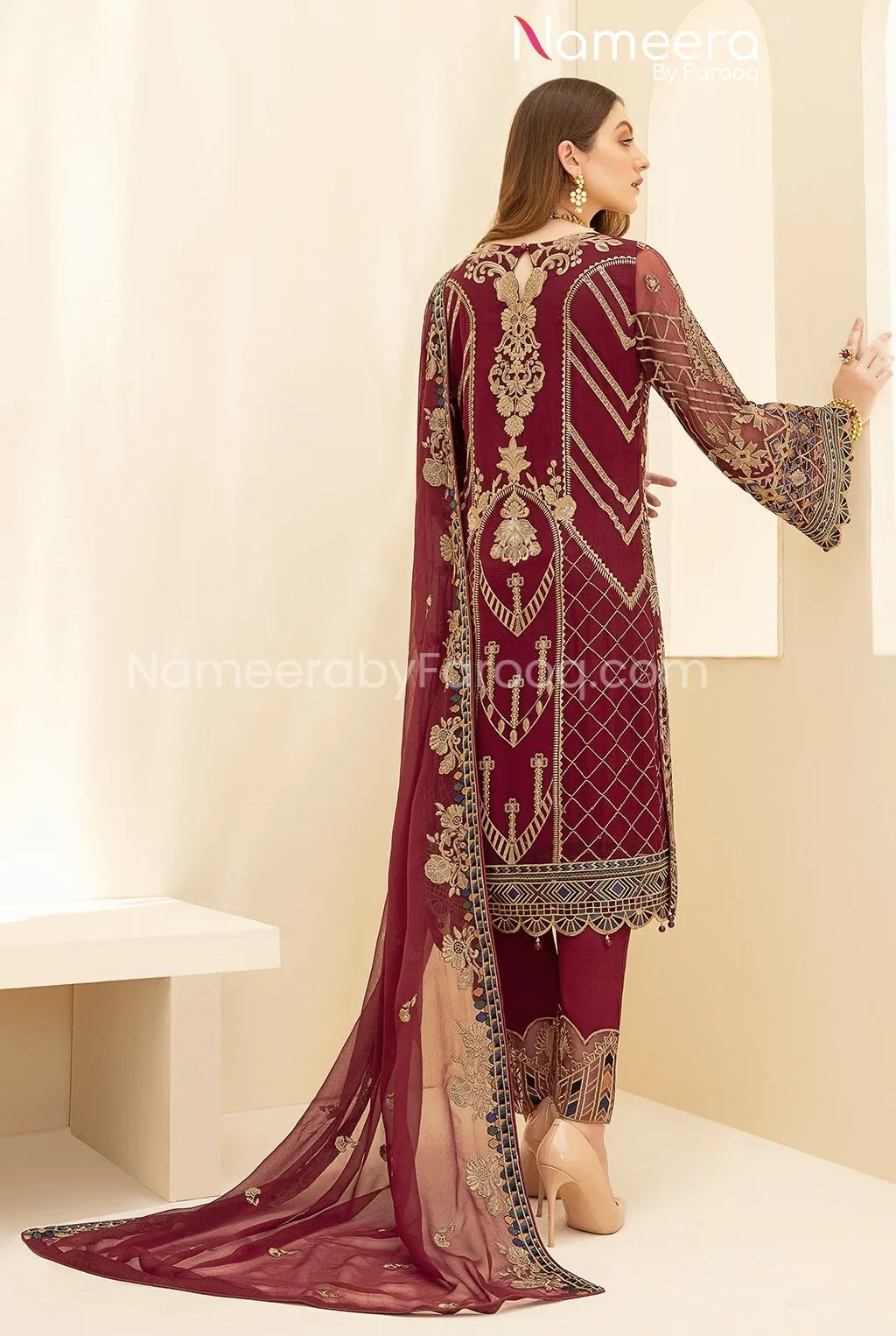 Zara Shahjahan Pakistani Embroidered Dress Online #PF98