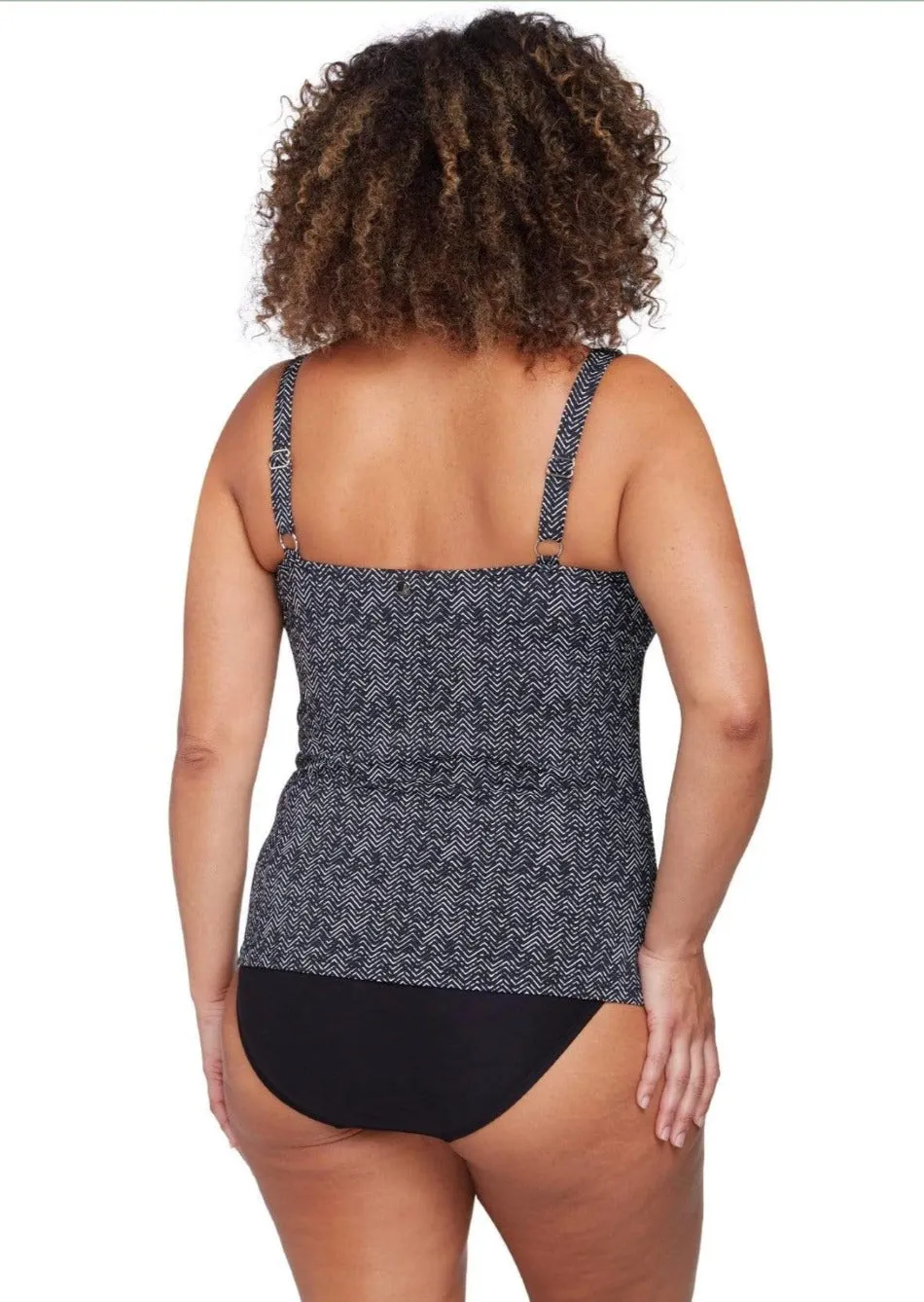 Zig Zag Raphael u/wire Tankini Black