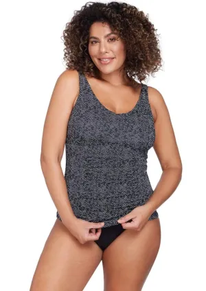Zig Zag Raphael u/wire Tankini Black