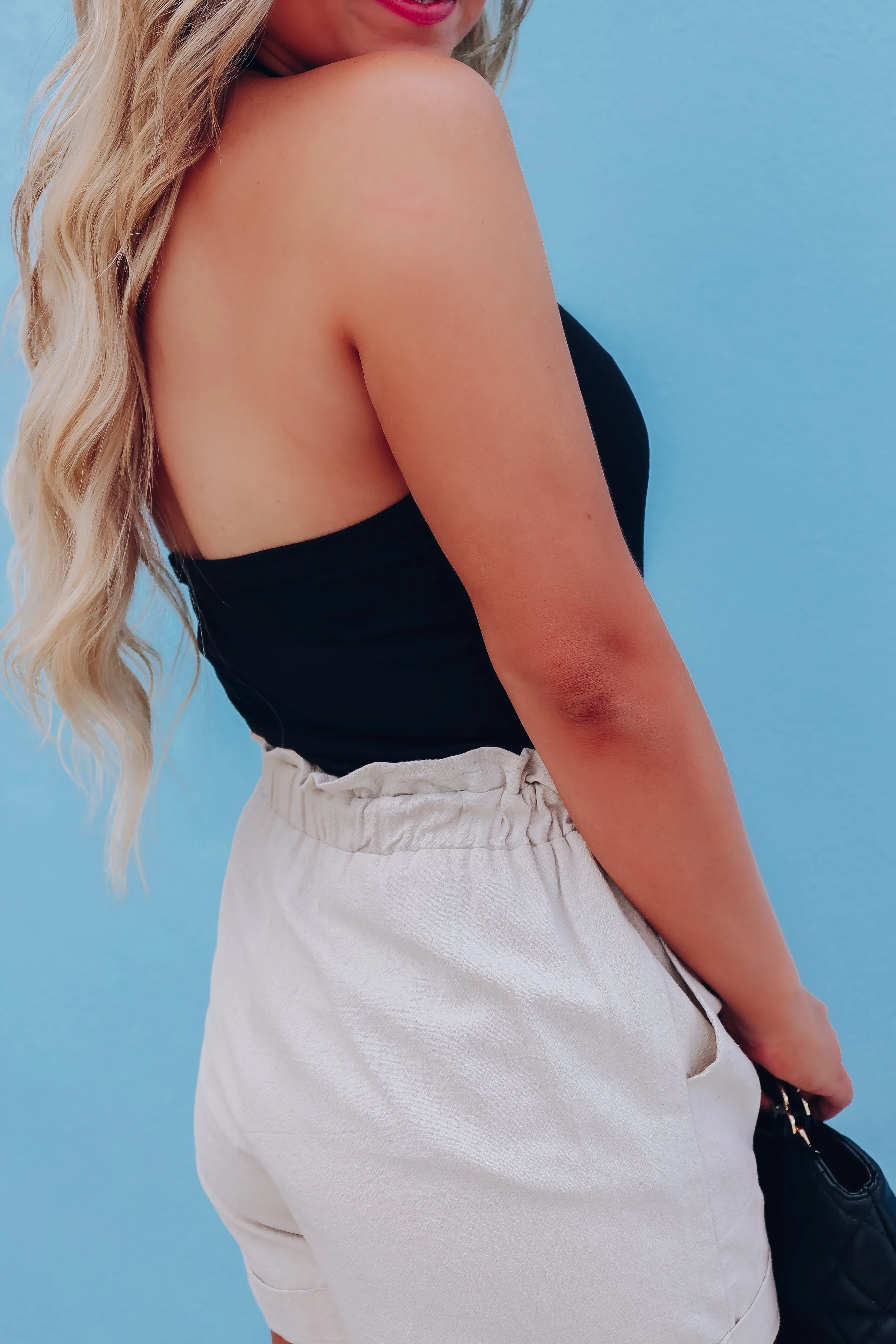 Zippy Halter Neck Top - Black
