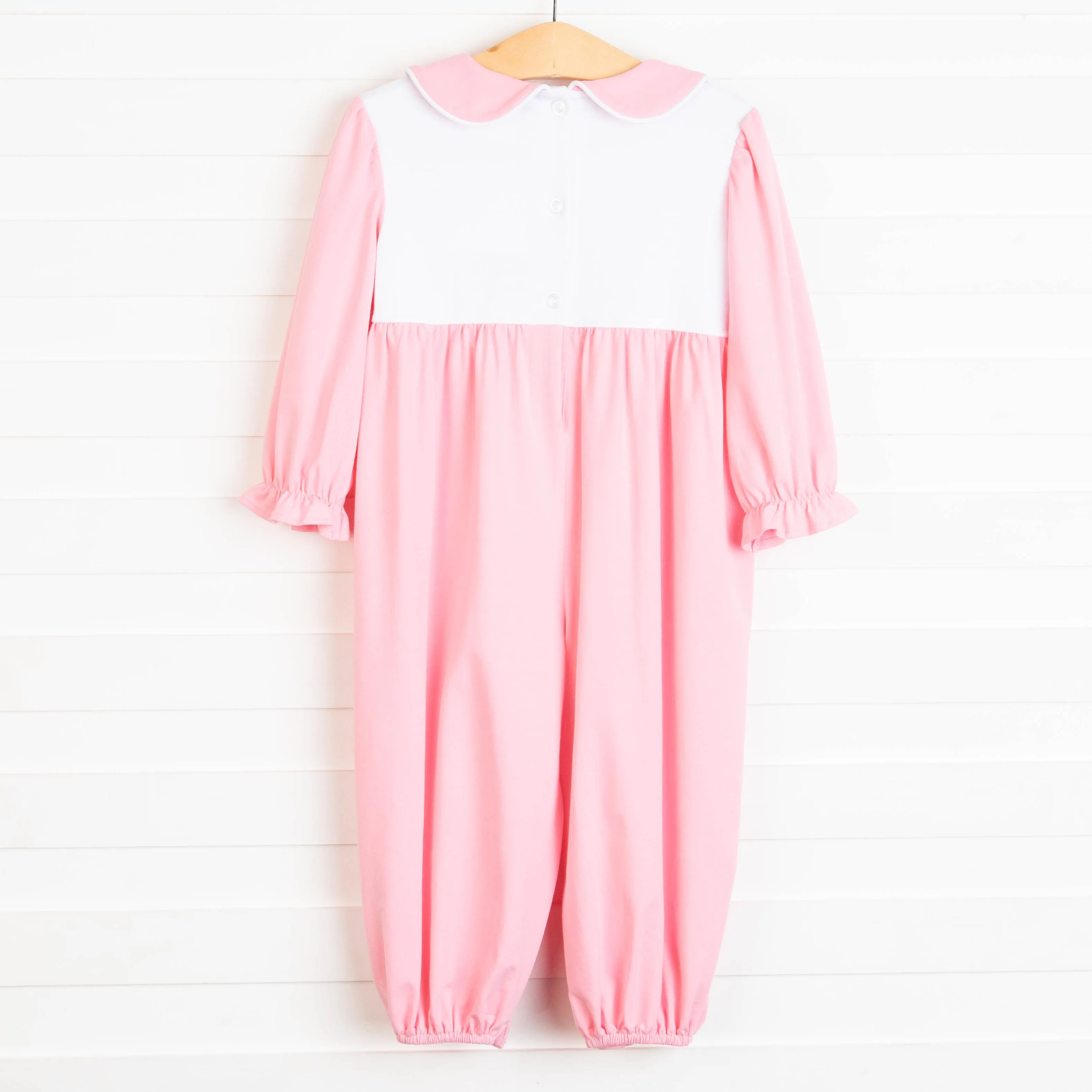 Zoo Express Embroidered Romper, Pink